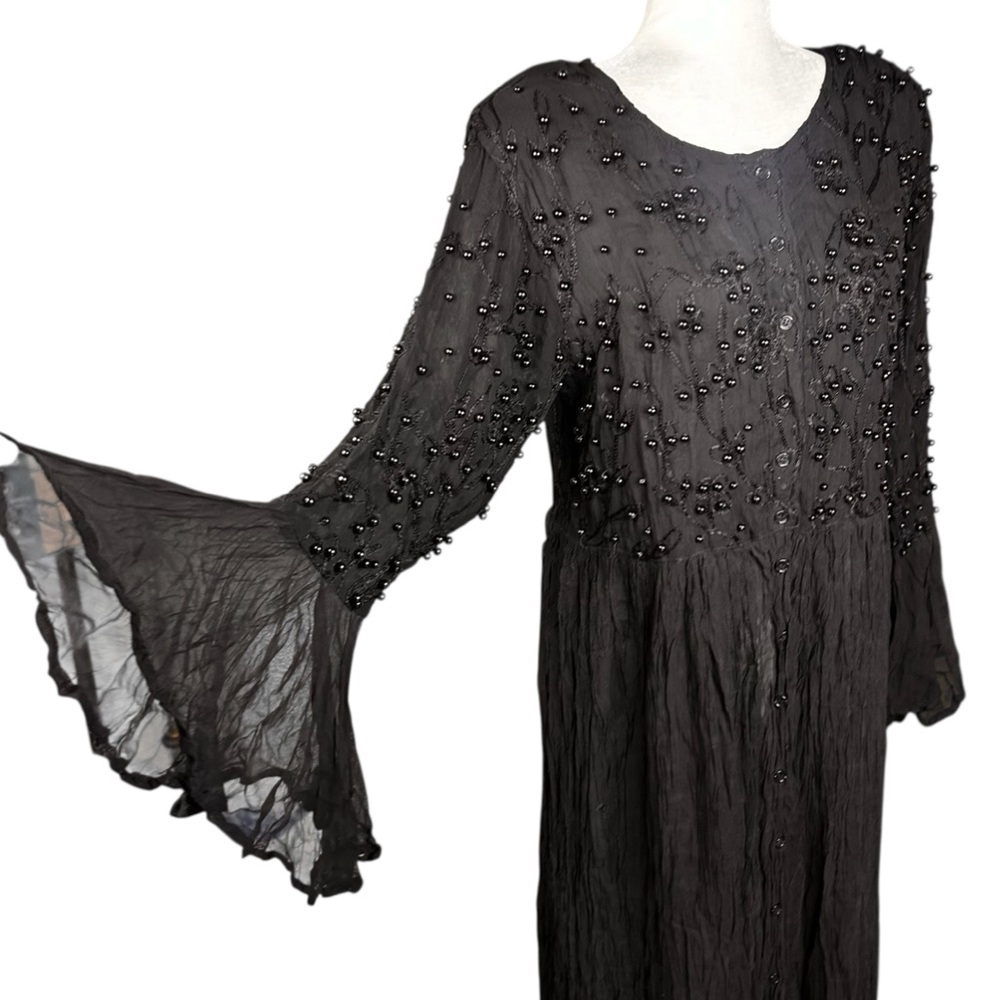 80's Jakelin Maxi Dress S FLAWS Witchy Whimsygoth Goth Fairy Grunge Thrashed - Picture 10 of 16